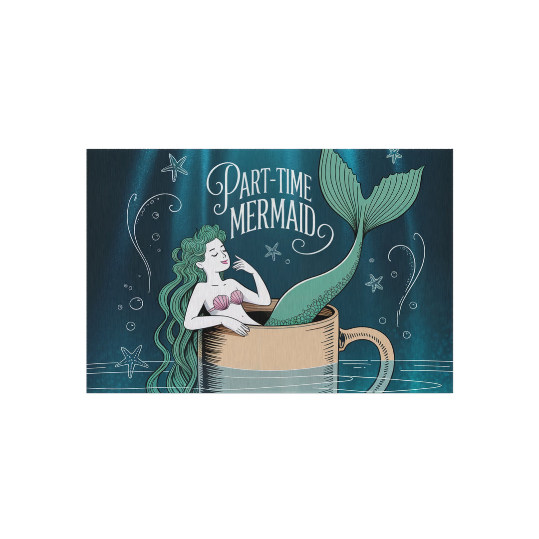 Outdoor Rug - Part-Time Mermaid Coastal Decor Beach House Mat
