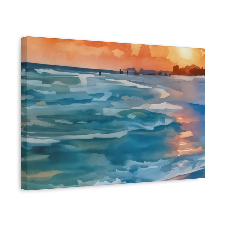 Coastal Sunset Canvas Art – Ocean and Beach Wall Décor