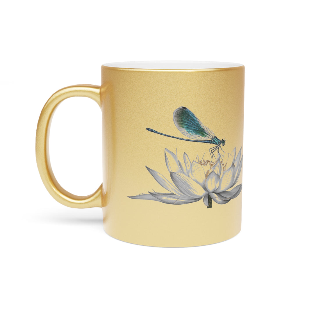 Metallic Mug (Silver\Gold) - Dragonfly