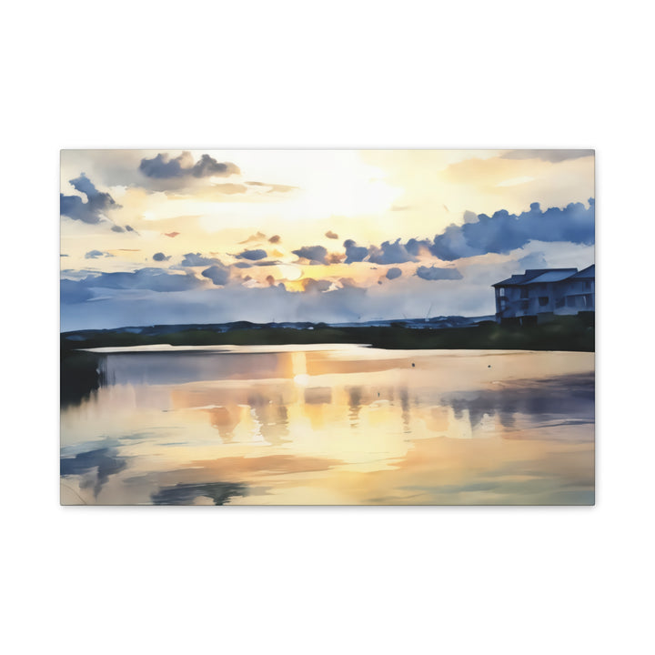 Serene Sunset Landscape Canvas Wall Art
