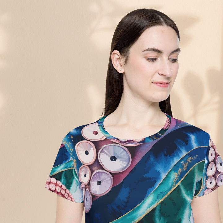 Octopus Tentacle Women's Sports Jersey — All-Over Print Marine Art Top