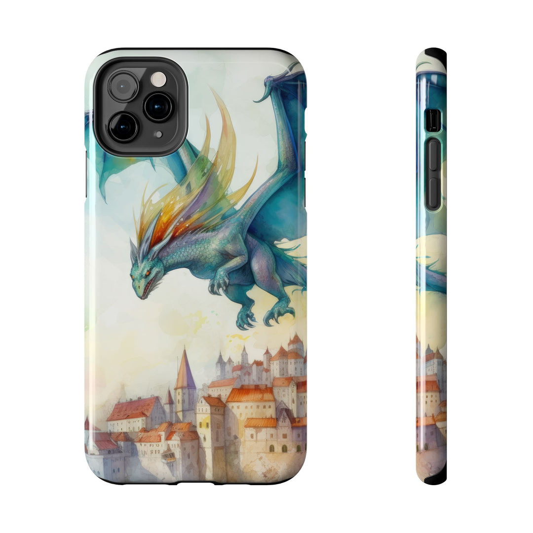 Tough Phone Cases - Dragon Over City