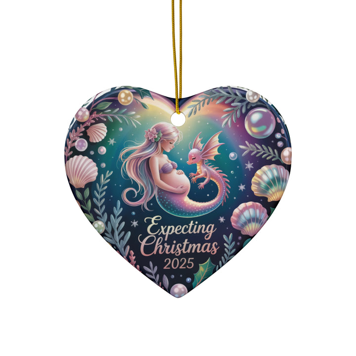 Expecting Christmas 2025 Ceramic Ornament – Holiday Keepsake for Parents-to-Be