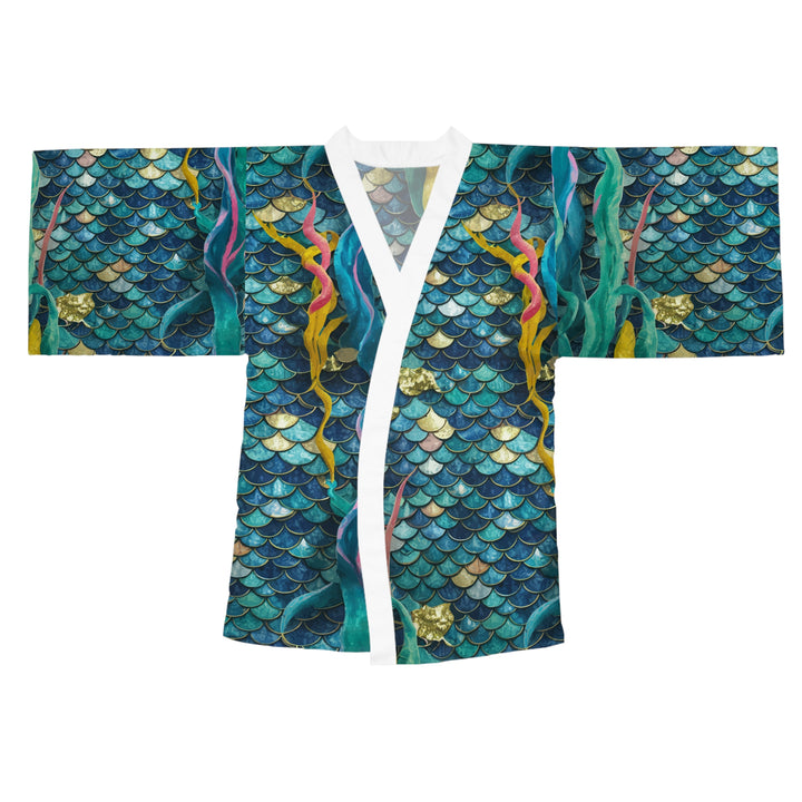 Long Sleeve Kimono Robe (AOP) - Mermaid Scale Party