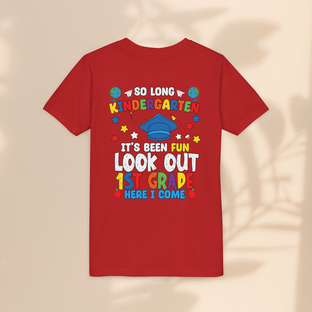 Look Out First Grade Here I Come T-Shirt - Graduation Celebration Tee, Kindergarten to 1st Grade Transition T-Shirt,