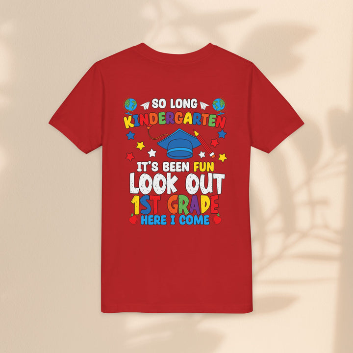 Look Out First Grade Here I Come T-Shirt - Graduation Celebration Tee, Kindergarten to 1st Grade Transition T-Shirt,