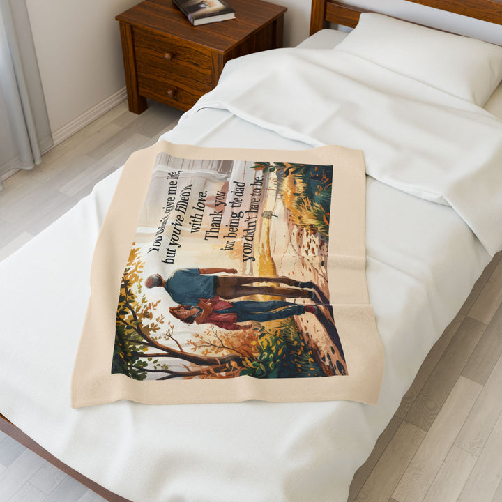 Gratitude Message to Dad - Velveteen Plush Blanket