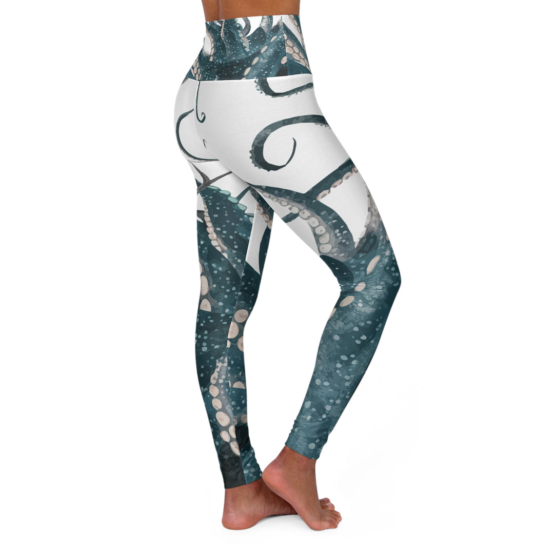 High Waisted Yoga Leggings - Octopus