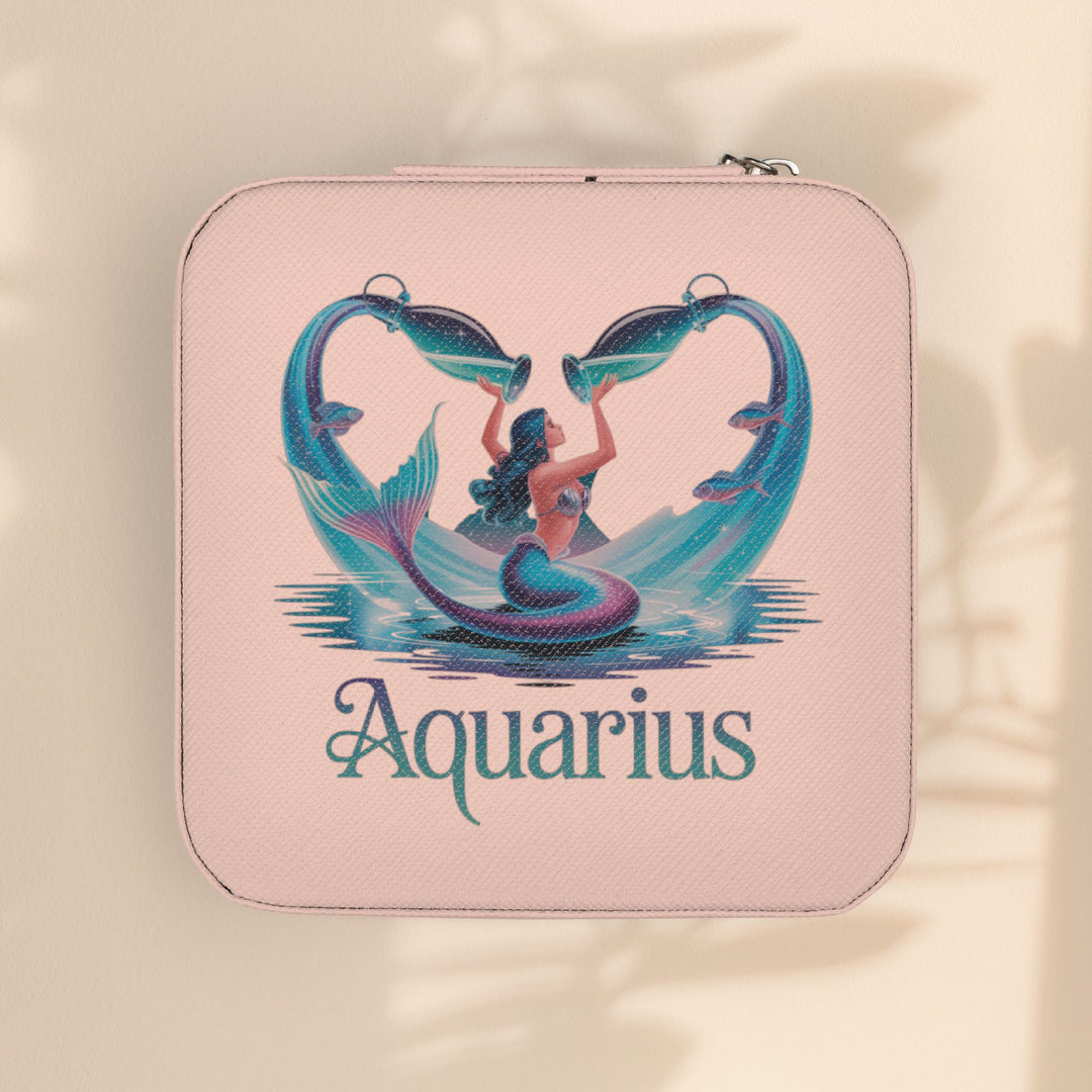 Aquarius Jewelry Travel Case — Compact Zodiac Travel Jewelry Organizer