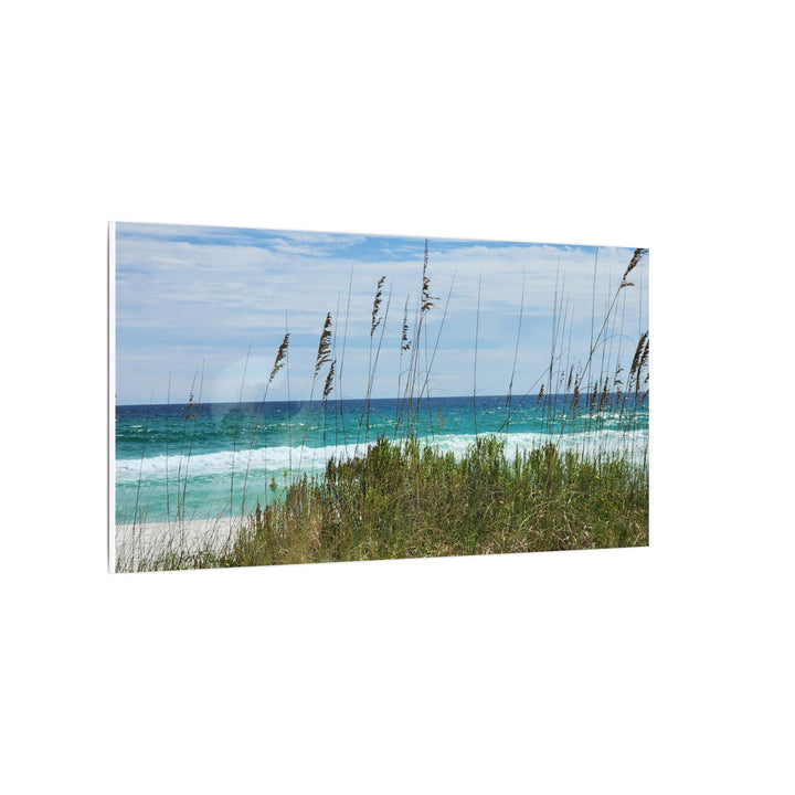 Coastal Dune Beach Canvas Print – Waves and Sea Oats Wall Art