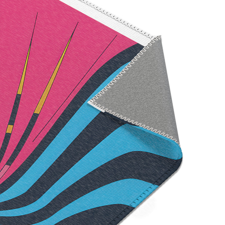 Vibrant Area Rug with Retro Sunburst Design, Hope Rising