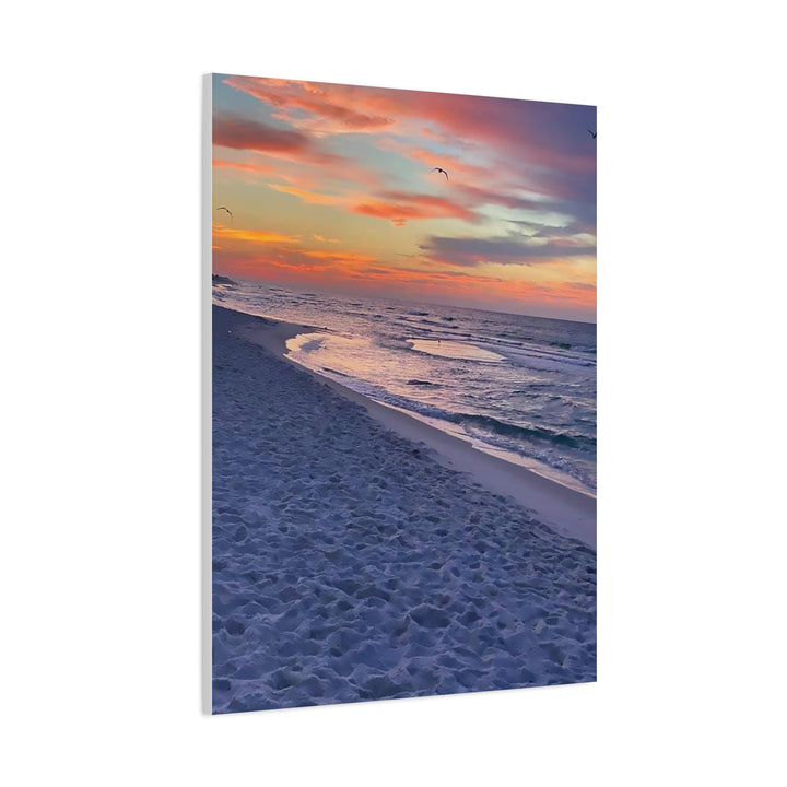 Sunset Beach Matte Stretched Canvas Print