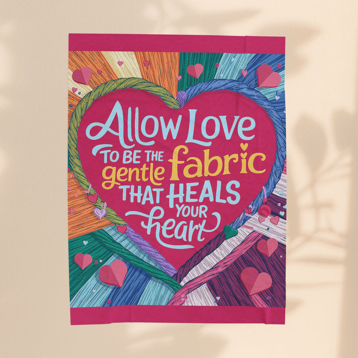 Allow Love Plush Blanket - Heartwarming Velveteen Throw for Cozy Moments