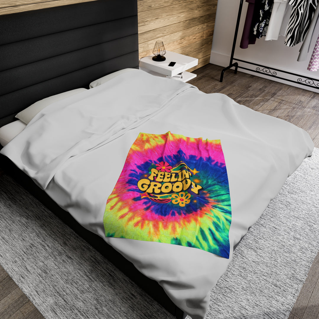 Velveteen Plush Blanket - Feeling Groovy