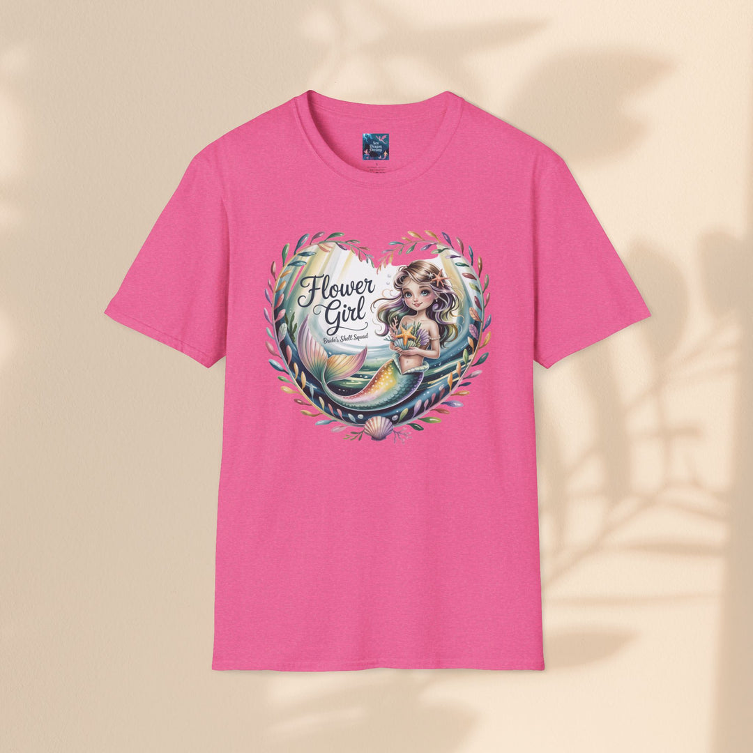 Flower Girl T-Shirt, Cute Flower Girl Apparel, Wedding Gift, Kids Birthday, Girly T-Shirt, Mermaid Design, Special Occasion