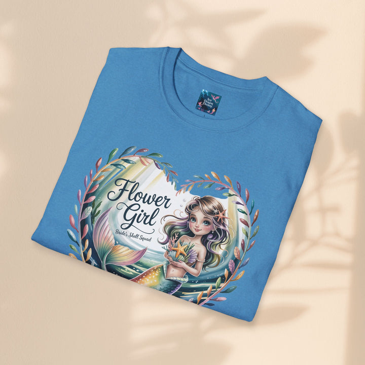 Flower Girl T-Shirt, Cute Flower Girl Apparel, Wedding Gift, Kids Birthday, Girly T-Shirt, Mermaid Design, Special Occasion