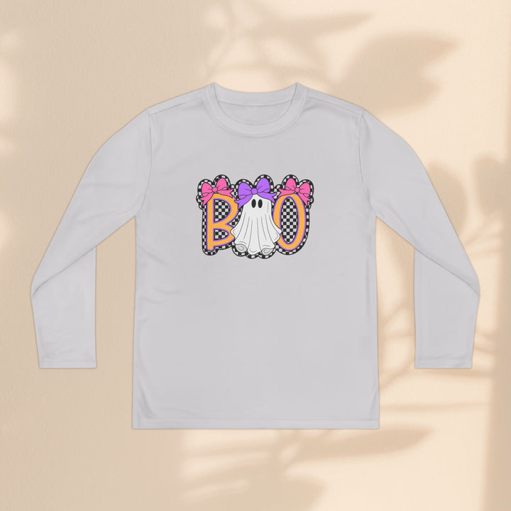 Youth Ghost Boo Tee – Kids Halloween Long Sleeve Shirt for Trick-or-Treating & Fall Parties