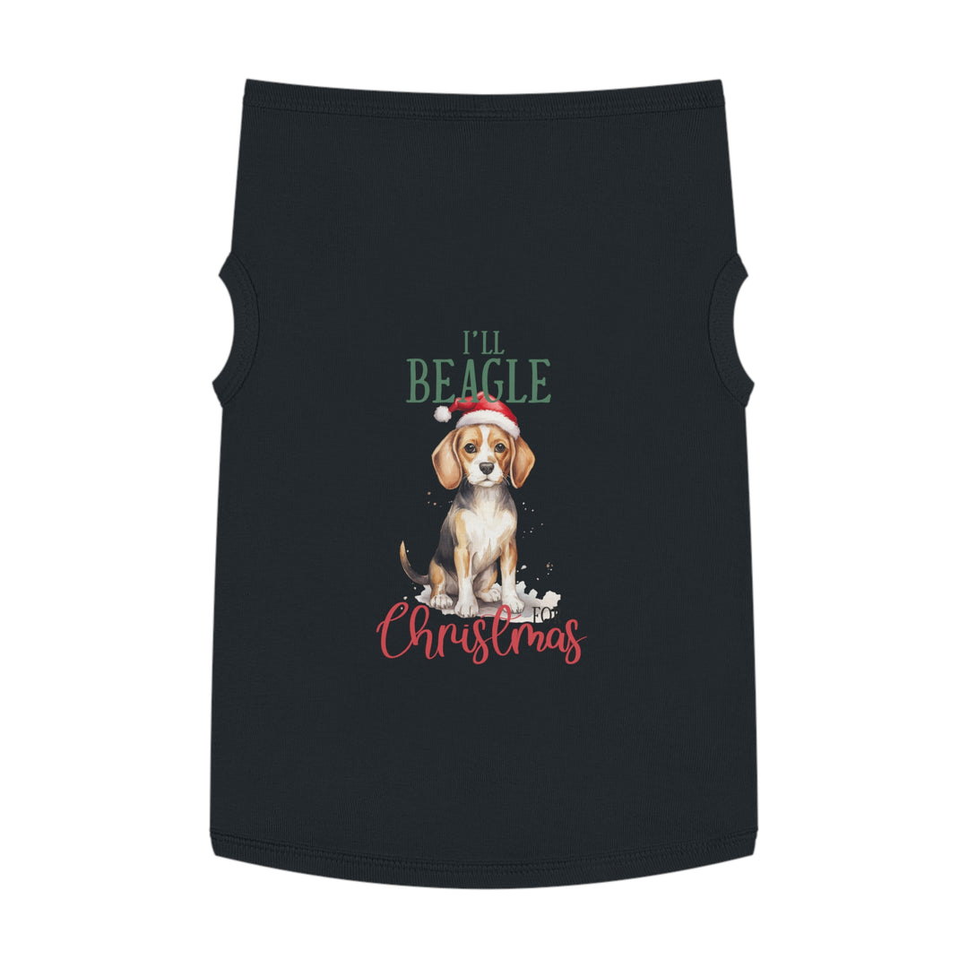 Festive Beagle Pet Tank Top - Holiday Dog Apparel - I'm Beagle for Christmas