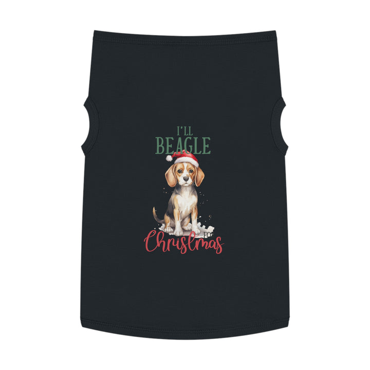Festive Beagle Pet Tank Top - Holiday Dog Apparel - I'm Beagle for Christmas