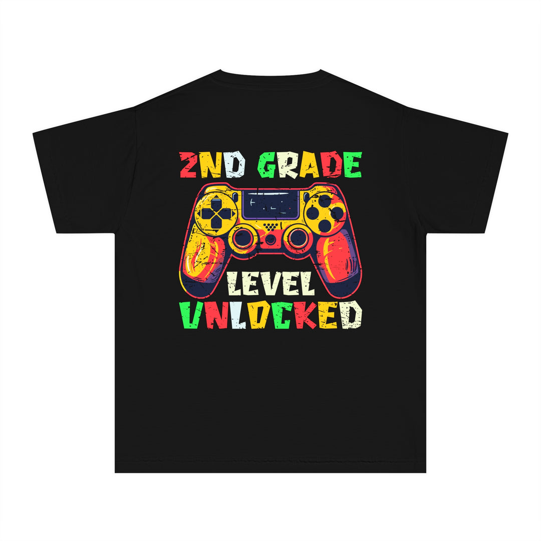 Gaming Graduation Youth Tee - 2nd Grade Level Unlocked, Kids Gamer Shirt, Back to School, Birthday Gift, Fun Playwear, Video Game Apparel