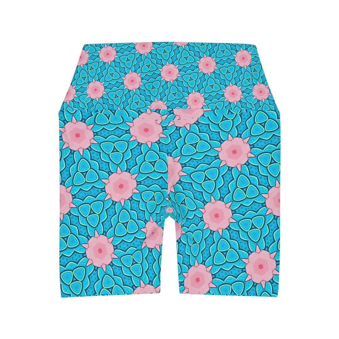 High Waisted Yoga Shorts - Blossom Breeze