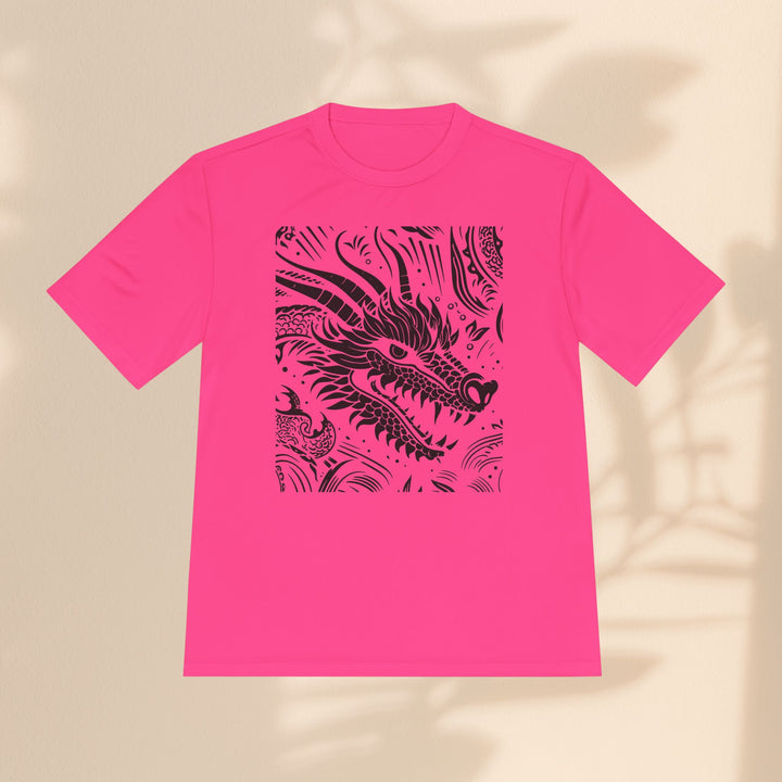 Unisex Moisture Wicking Tee - Dragon Black and White