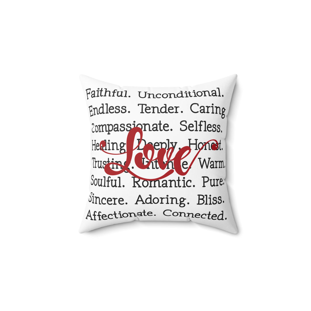 Faux Suede Square Pillow - The Meaning of Love