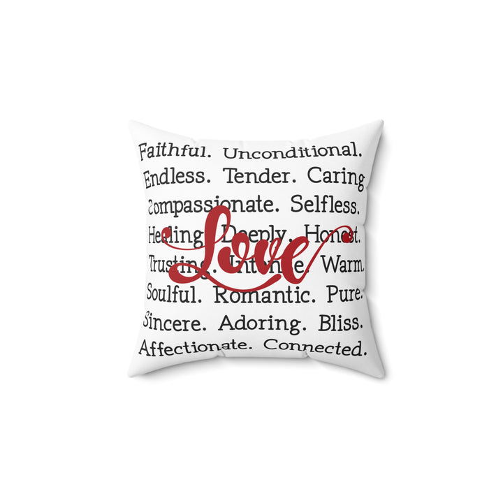 Faux Suede Square Pillow - The Meaning of Love