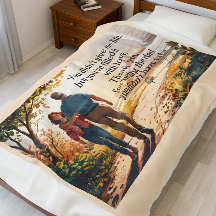 Gratitude Message to Dad - Velveteen Plush Blanket