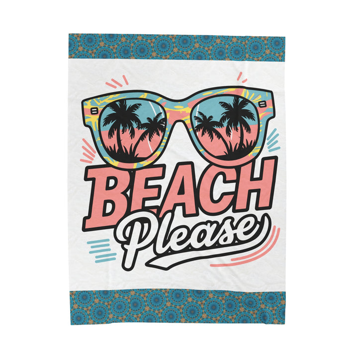 Velveteen Plush Blanket - Beach Please