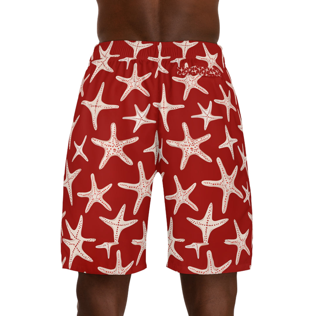 Men's Jogger Shorts - Red Stars