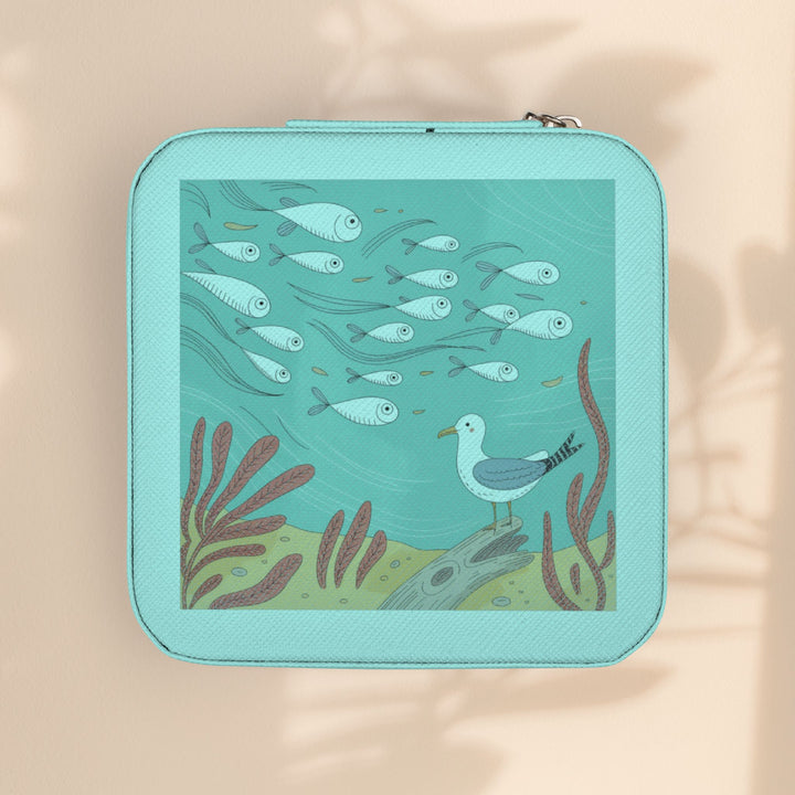 Seaside Mini Jewelry Travel Case — Compact Ring, Earring & Necklace Organizer