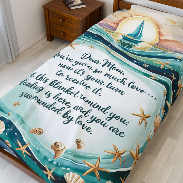 Personalized Mother's Day Velveteen Plush Blanket - Comforting Love & Healing Message