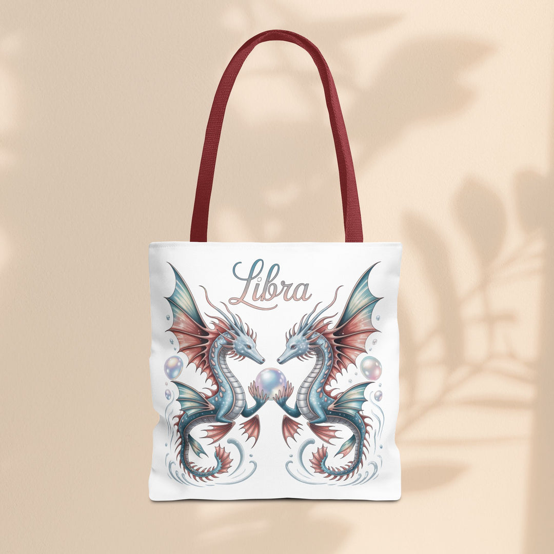 Libra Dragon Tote Bag, Zodiac Sign Tote, Astrological Gift, Fantasy Art Shopper, Unique Astrology Carryall