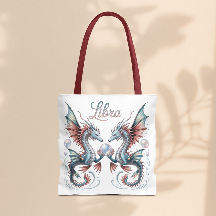 Libra Dragon Tote Bag, Zodiac Sign Tote, Astrological Gift, Fantasy Art Shopper, Unique Astrology Carryall