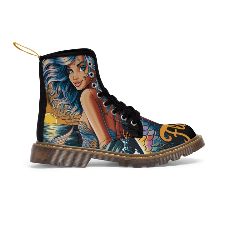 Women's Canvas Boots - Florida Mermaid