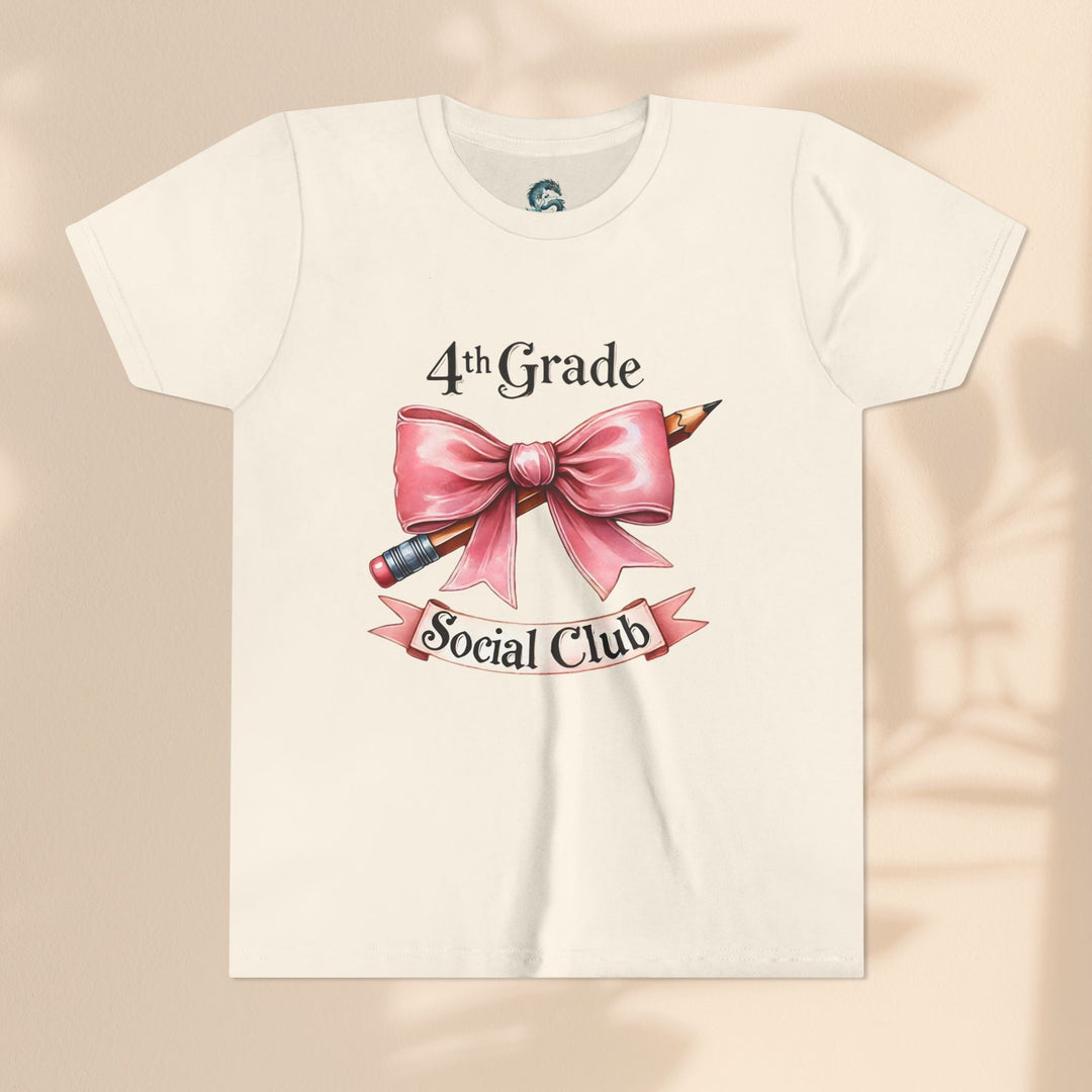 Youth Short Sleeve Tee, 4th Grade Social Club Shirt, Cute Kids T-Shirt, Back to School Gift, Birthday Gift for Girls, Classroom Apparel