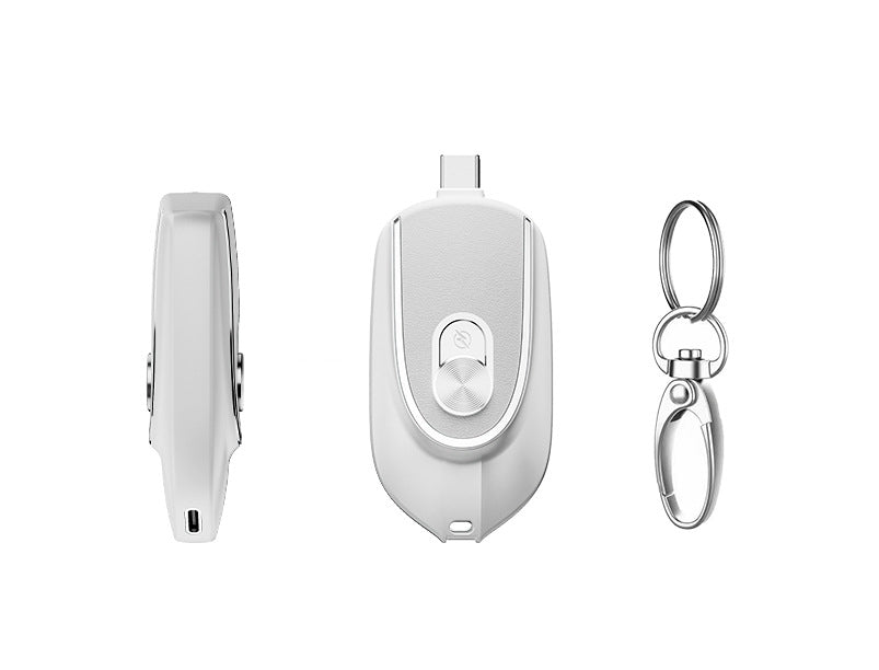 2-in-1 Mini Keychain Power Bank – 1200mAh Portable Charger
