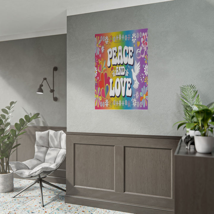 Peace and Love Rolled Posters - Colorful Floral Wall Art for Peaceful Decor