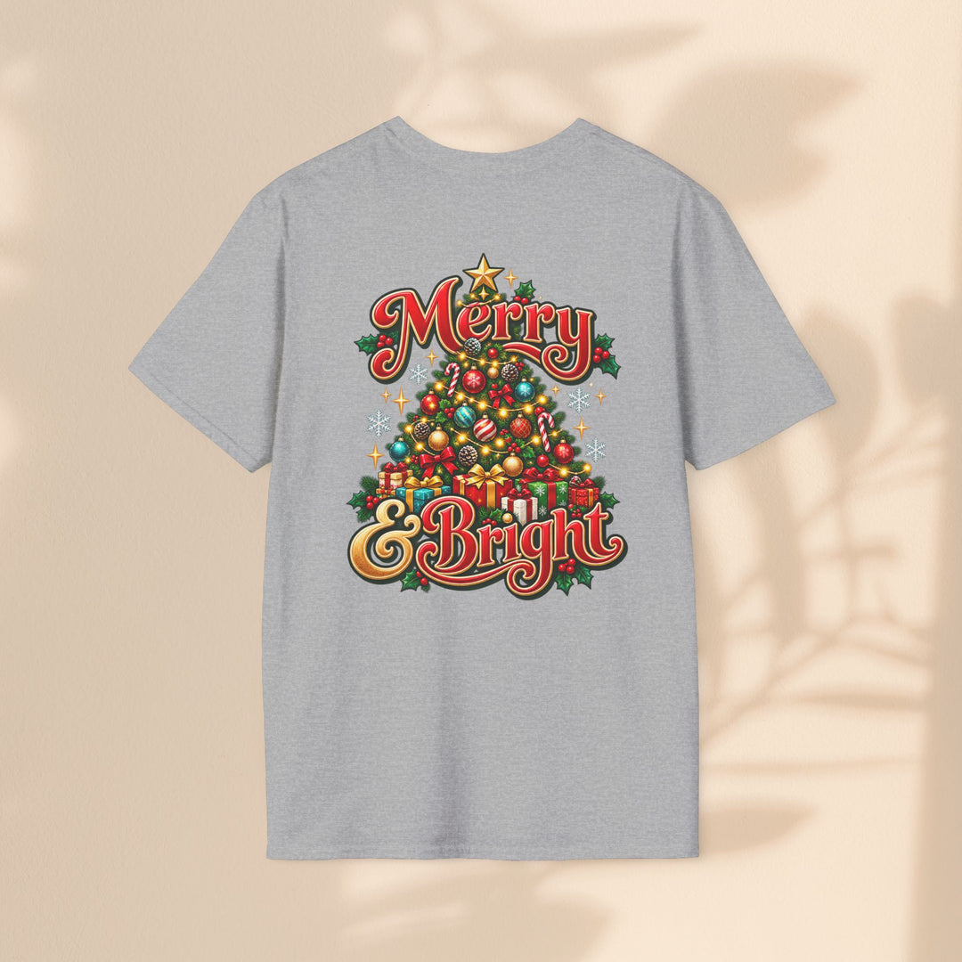 Merry & Bright Christmas T-Shirt – Festive Holiday Graphic Tee