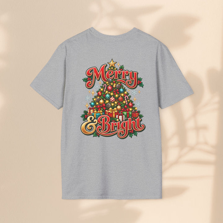Merry & Bright Christmas T-Shirt – Festive Holiday Graphic Tee