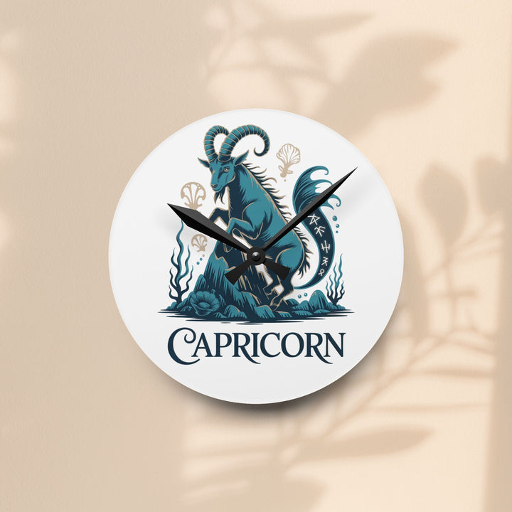Capricorn Acrylic Wall Clock — Zodiac Goat Horoscope Decor