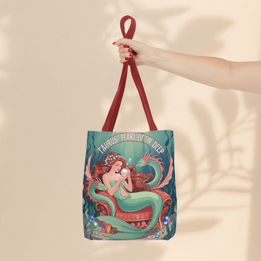 Taurus Mermaid Tote Bag, Taurus Zodiac, Ocean Lover Gift, Beach Accessory, Astrology Decor, Unique Shopping Bag