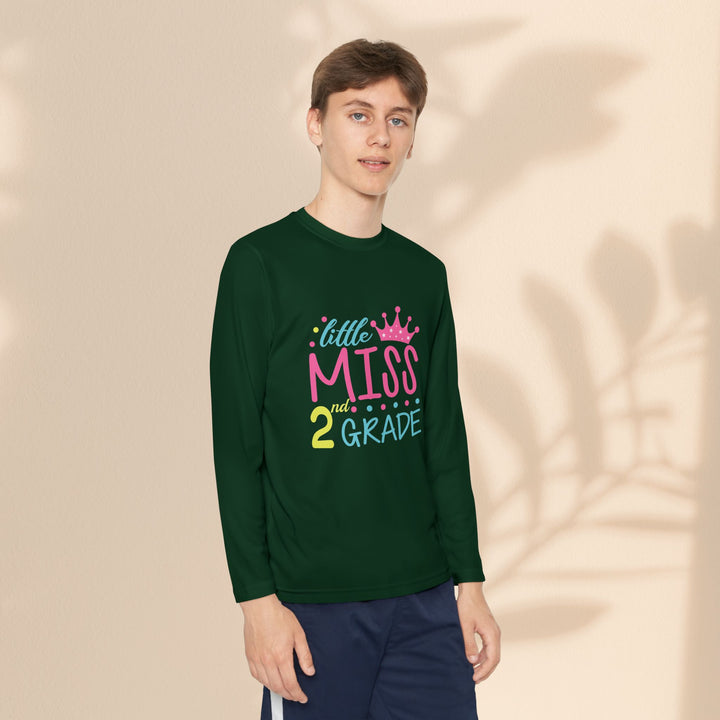 Youth Long Sleeve Birthday Tee, Kids' Birthday Shirt, Little Miss 2nd Grade Top, Tween Long Sleeve Shirt, Fun Celebration Apparel