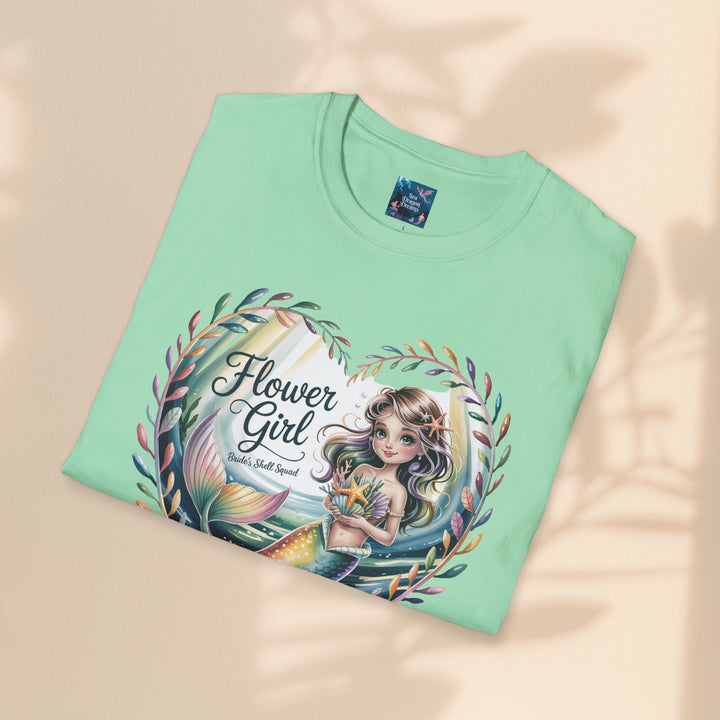 Flower Girl T-Shirt, Cute Flower Girl Apparel, Wedding Gift, Kids Birthday, Girly T-Shirt, Mermaid Design, Special Occasion