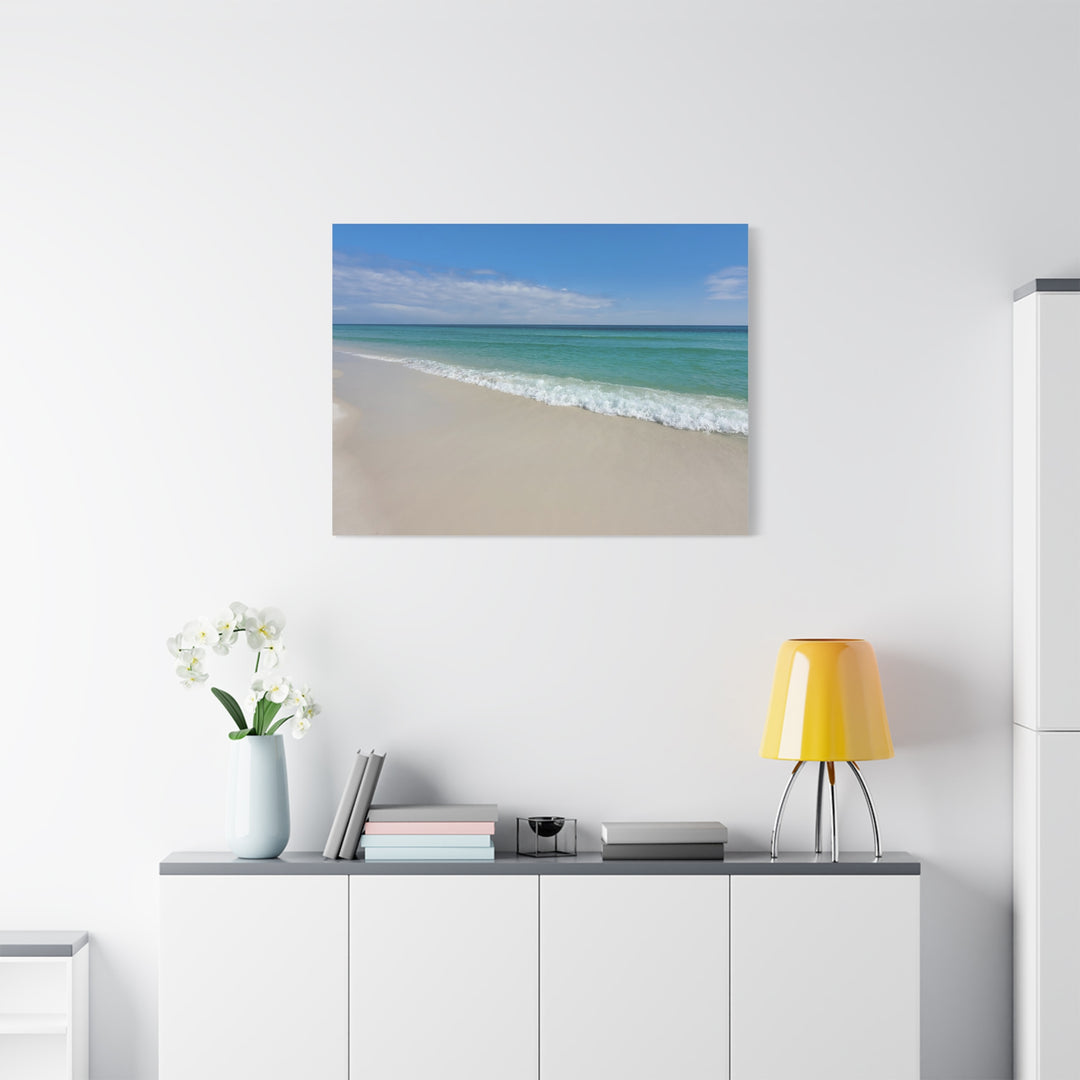 Beach Shoreline Matte Canvas Print – Tranquil Ocean Wall Art
