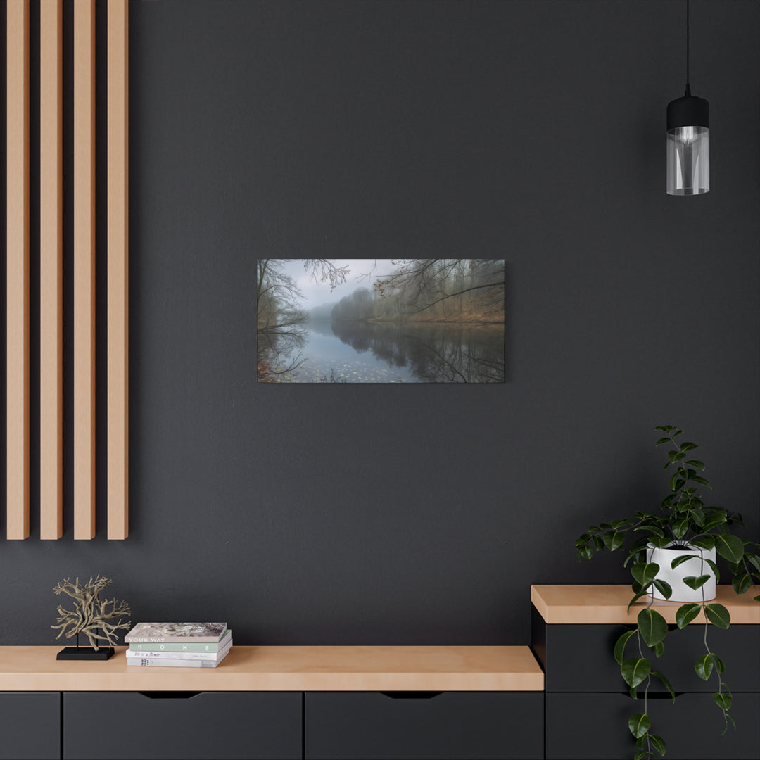 Foggy River Landscape Canvas Print – Nature Wall Art