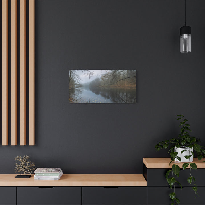 Foggy River Landscape Canvas Print – Nature Wall Art