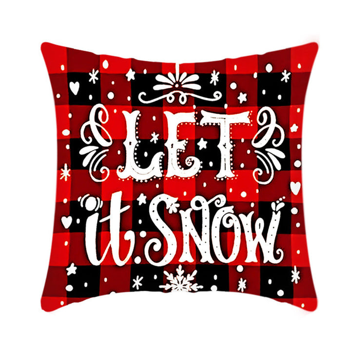 Merry Christmas Elk and Santa Plush Cushion Cover