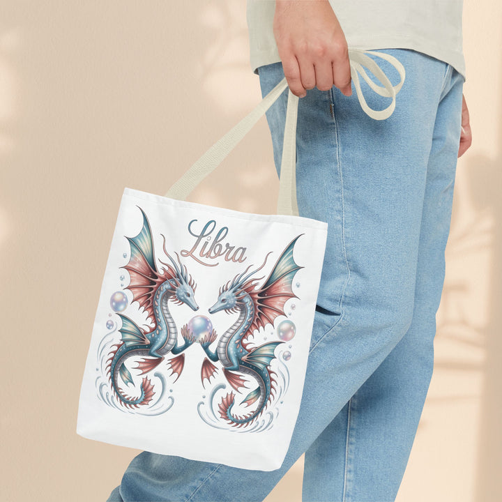 Libra Dragon Tote Bag, Zodiac Sign Tote, Astrological Gift, Fantasy Art Shopper, Unique Astrology Carryall